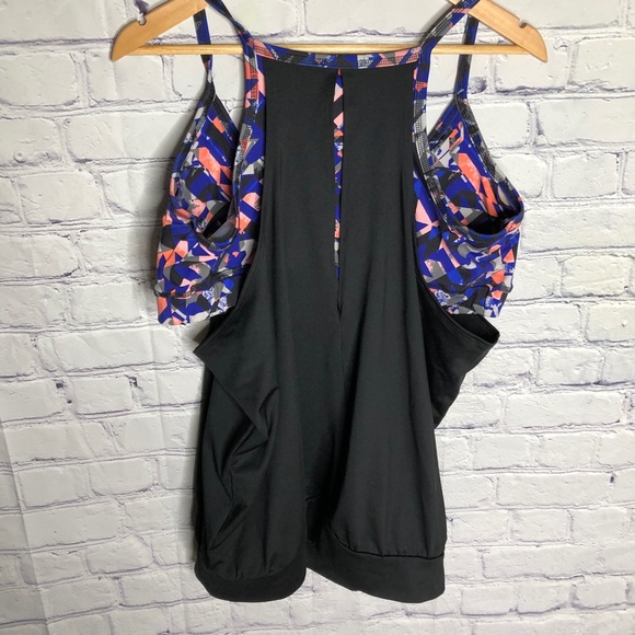 New York & Company Black Tank Top with Built-In Bra XL Athletic Tank - Picture 2 of 5